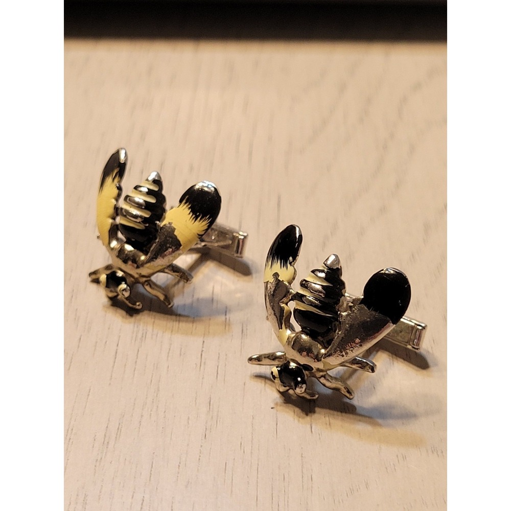 Vintage Men's Cufflinks Swank‎ Bee Silvertone -  Read
